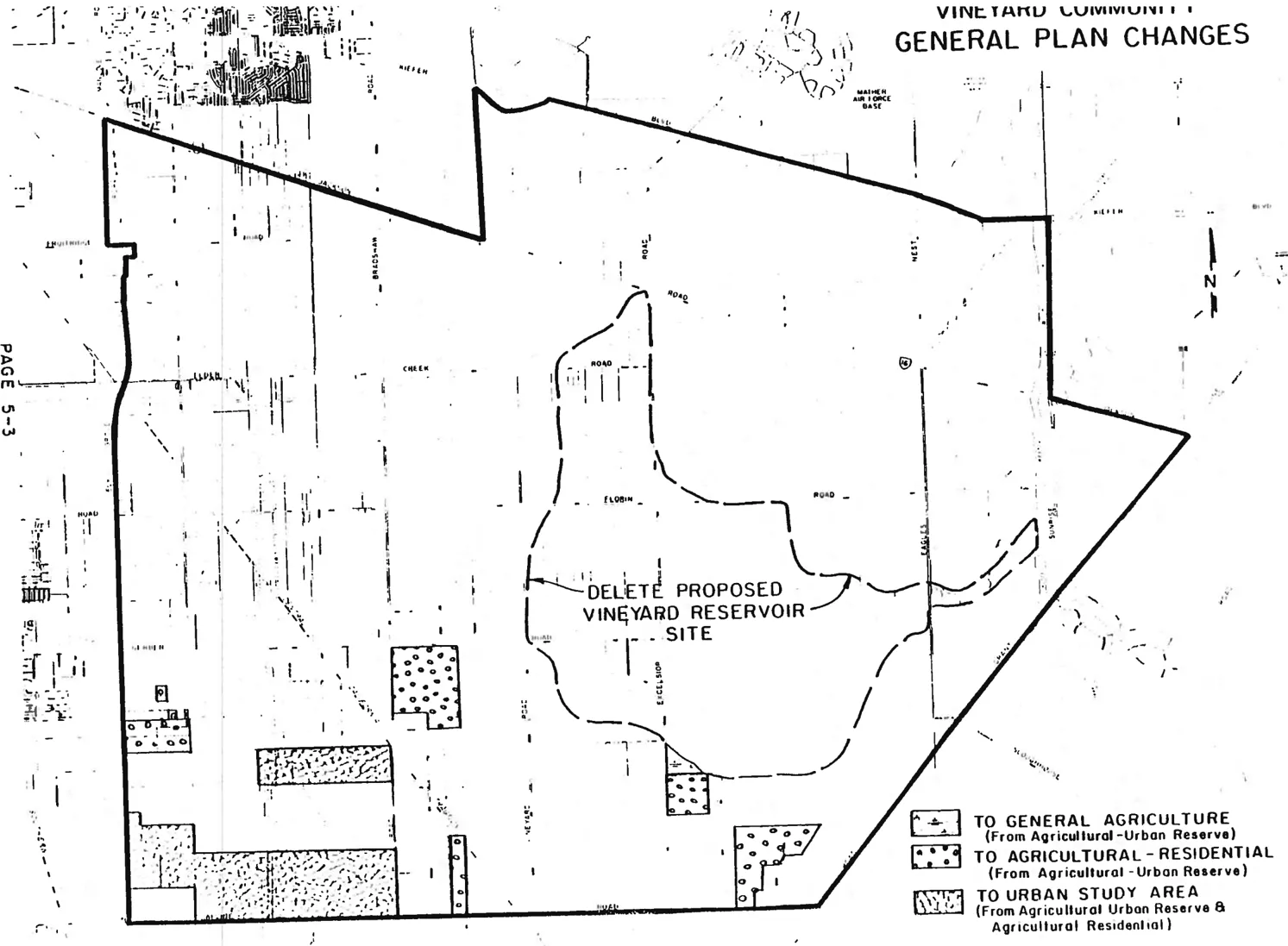 Map of General Plan Changes in the Vineyard community.