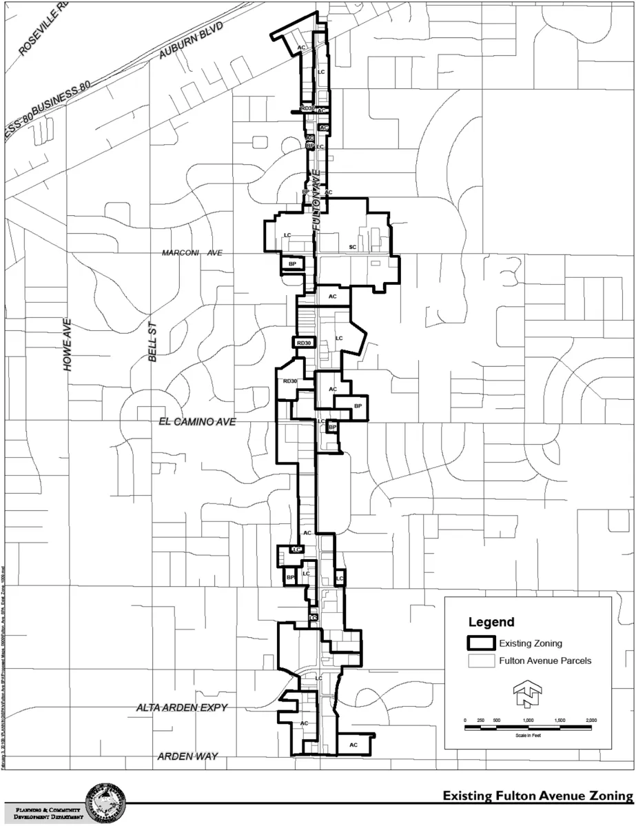 Zoning of Fulton Ave Corridor before the SPA
