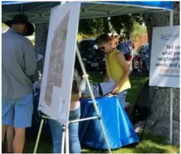 Sacramento County popup booth at a community event.