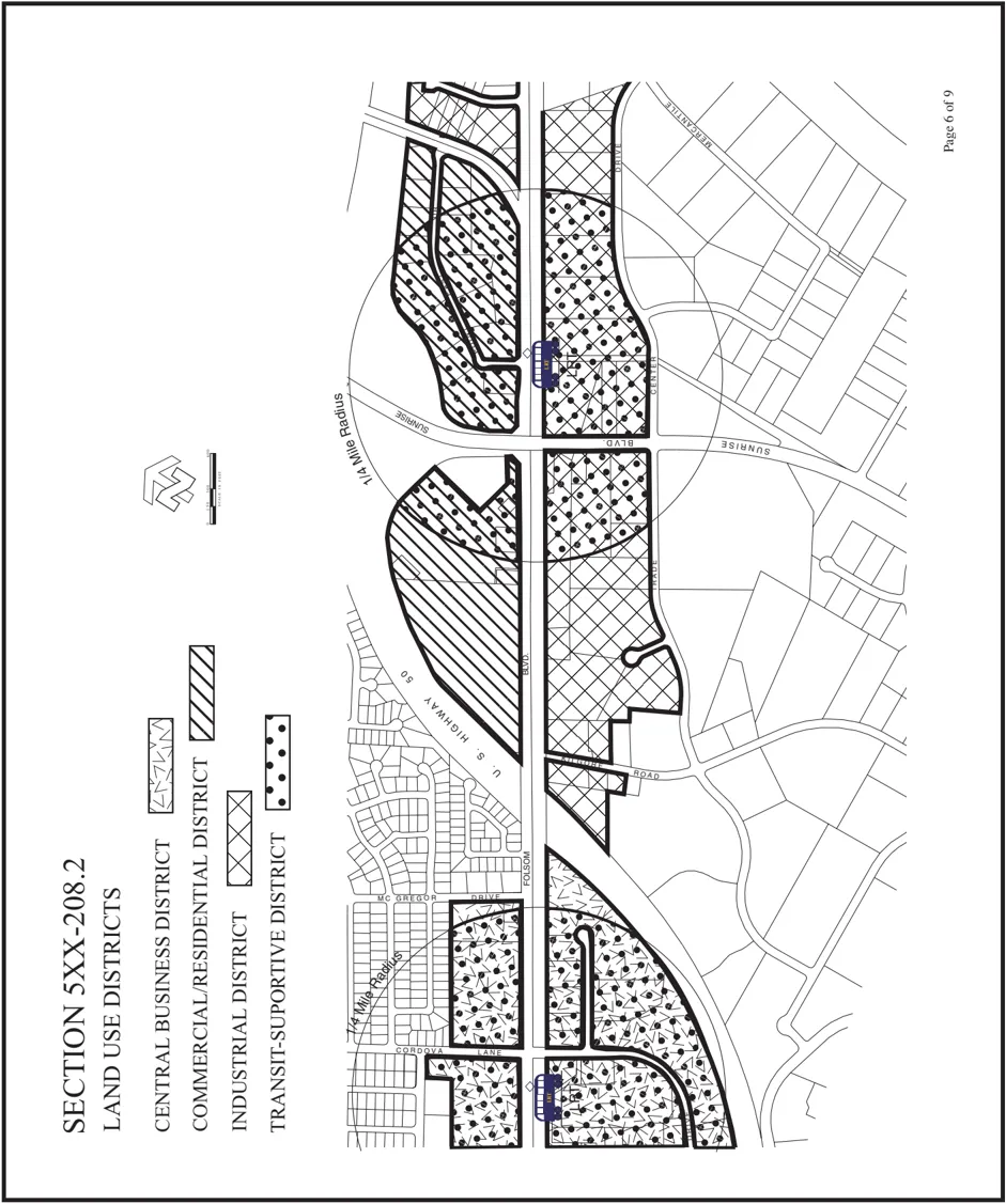 A diagram depicting a sample of what a Special Planning Area's land use might look like.