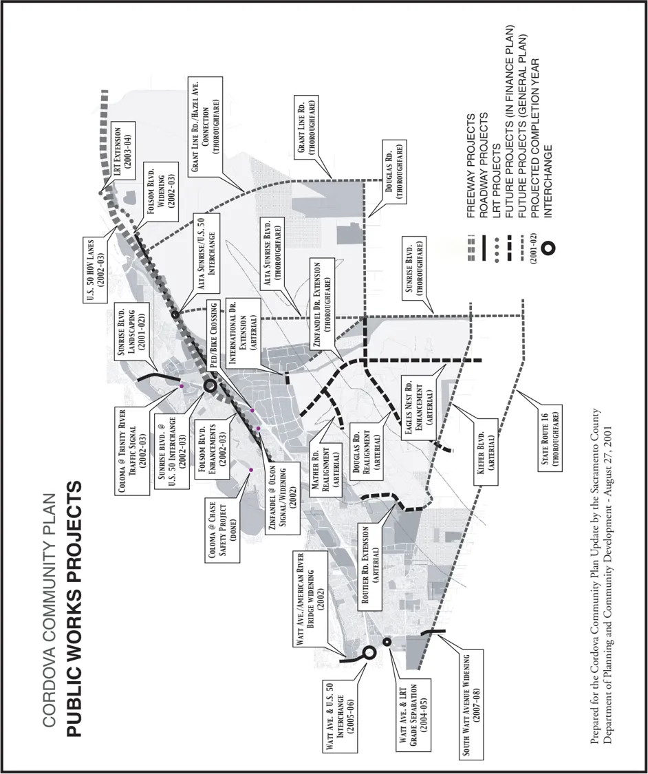Diagram of all pubic works projects within the Cordova Community