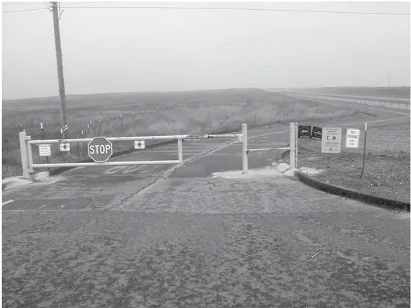 Gated entry to the Folsom South Canal bicycle trail at Jackson Road.