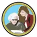 A drawing of a younger woman reading a document with an older woman.