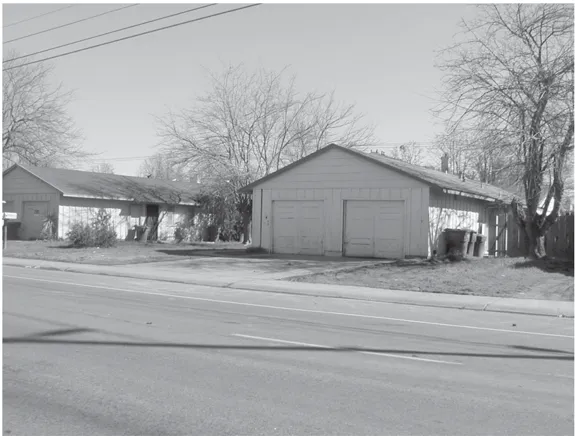 A duplex viewed from the road.