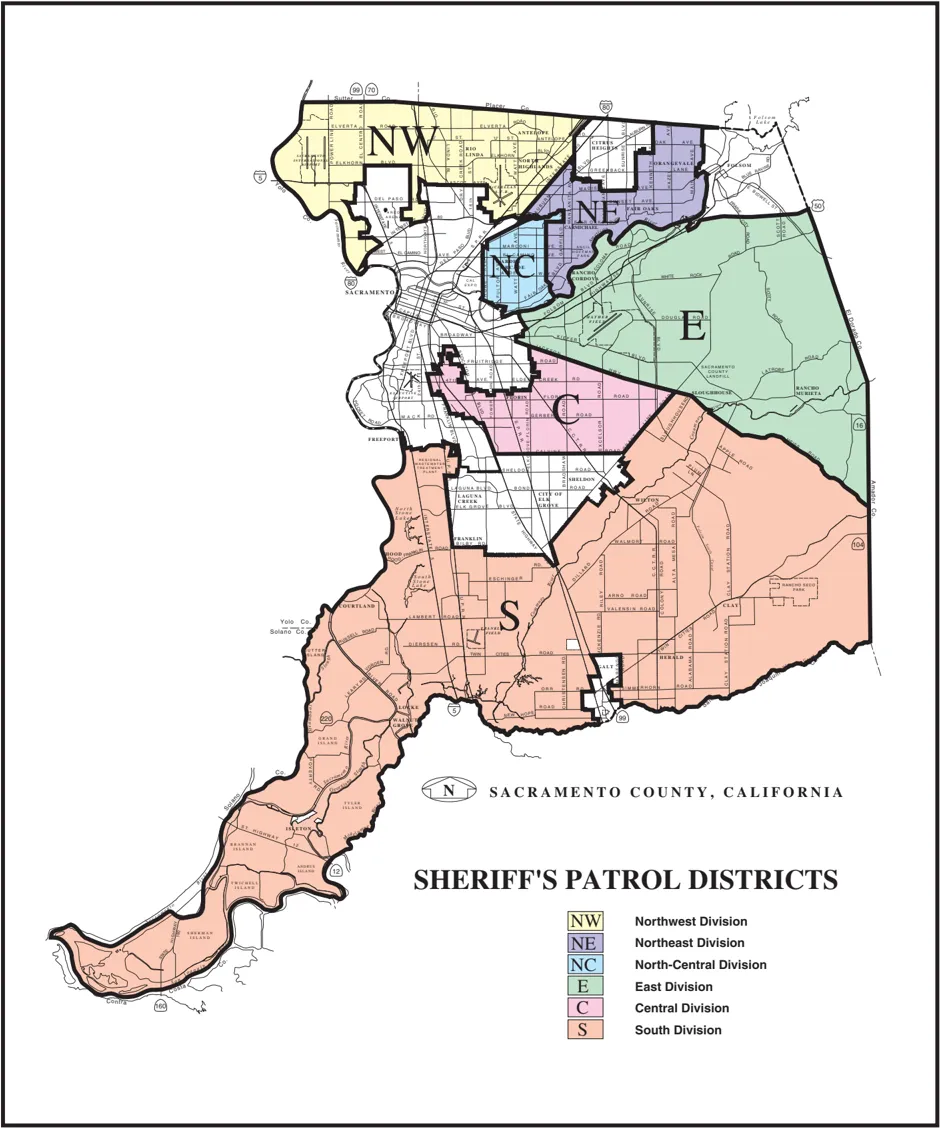 Map of the Sac County Sheriff's Patrol Districts.