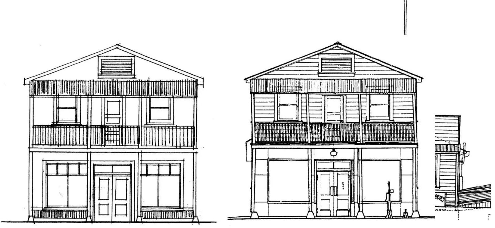 Examples of appropriate facade for commercial buildings in Locke.