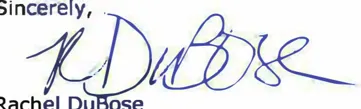 Rachel DuBose signature.